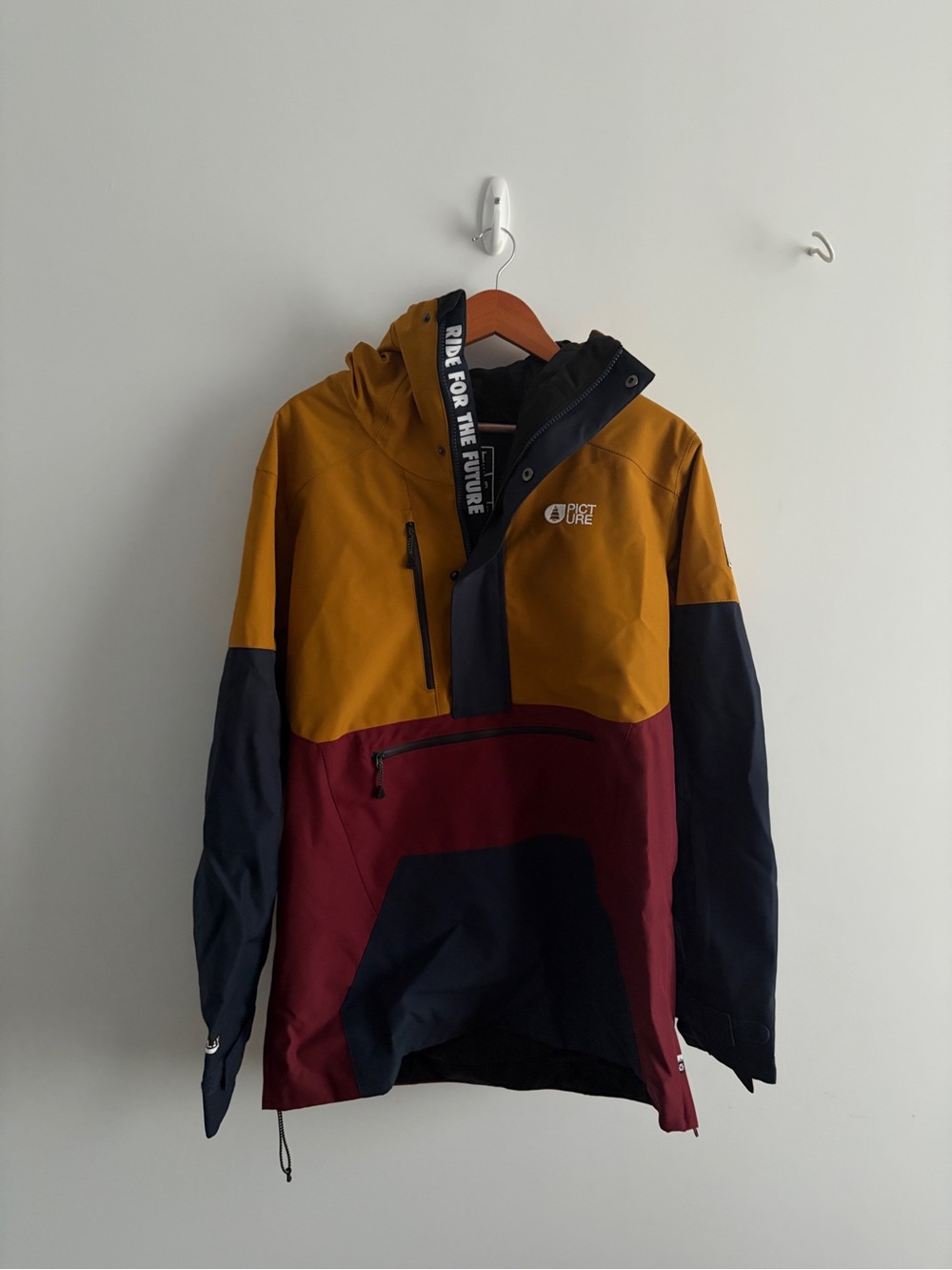 Picture Organic Men’s Colorblock Ski Jacket - Mustard/Maroon/Navy